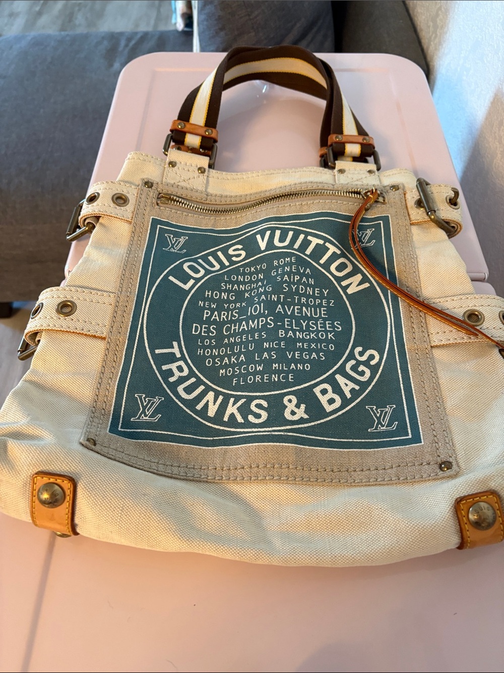 Louis Vuitton Canvas Globe Shopper MM Vintage